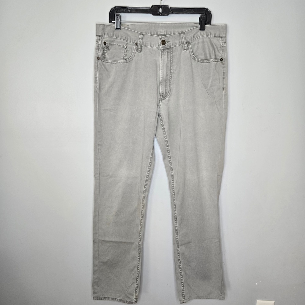 Polo Ralph Lauren Mens Grey Cotton Twill Straight Leg‎ Pants 35x32